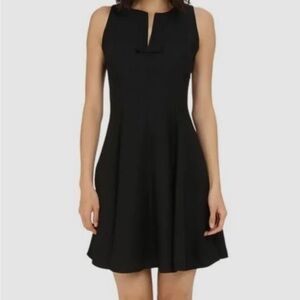 NWT Kate Spade Crepe Fit and Flare Dress Black Bow Front Key Pieces size 2